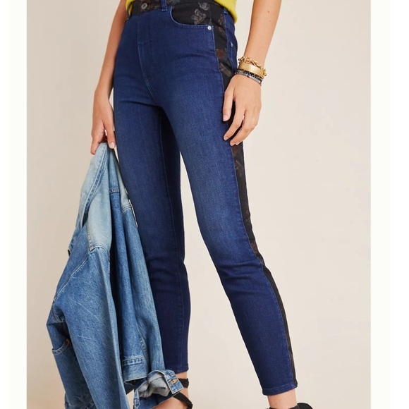 Anthropologie Pilcro High Rise Floral Contrast Skinny Jean - Picture 5 of 13